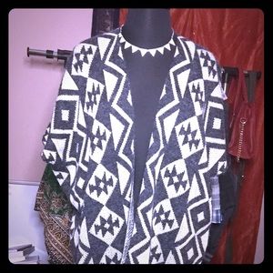 Gray & White shrug Sweater